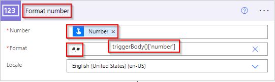 format number thousand separator in Power Automate flow