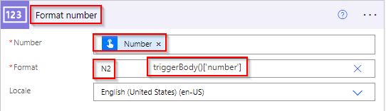 format number thousand separator in Power Automate