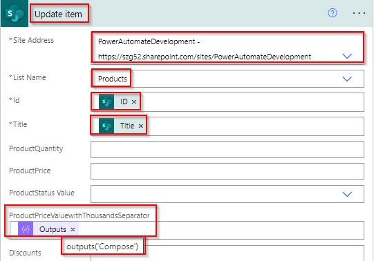 Format number thousands separators using Power Automate flow