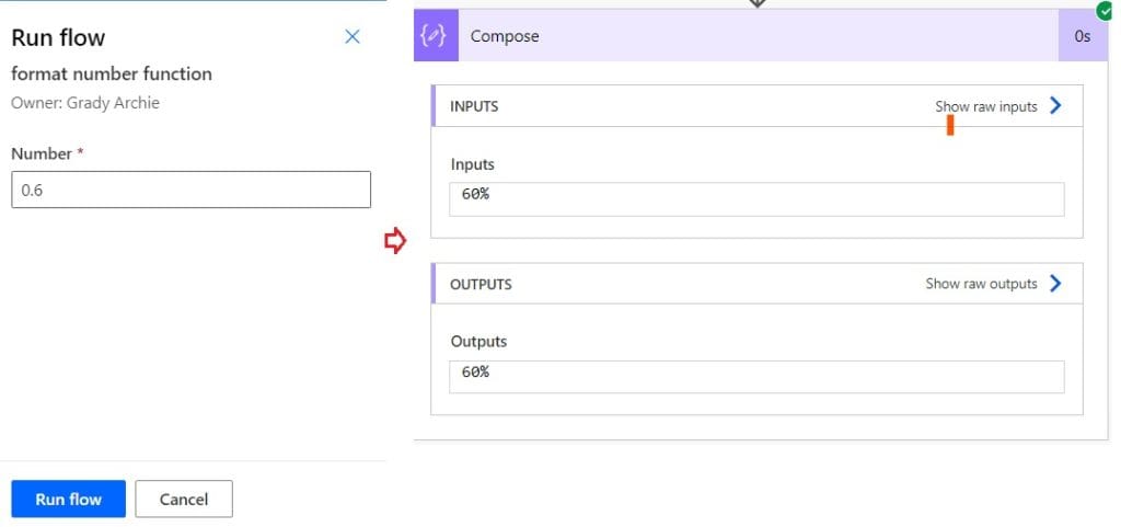 formatnumber function power automate