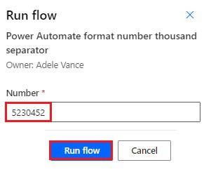 Formatting number with thousands separator in Power Automate flow