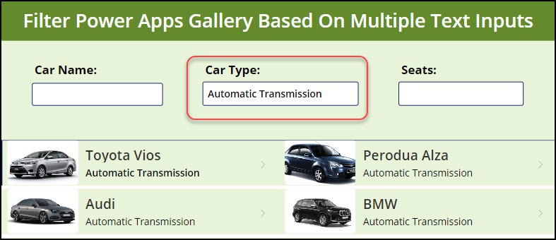 gallery filter powerapps