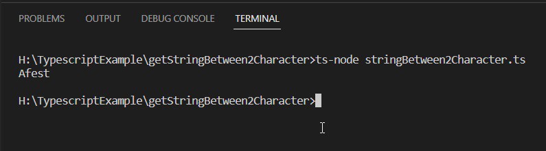 get a string between 2 characters in a typescript using slice() method