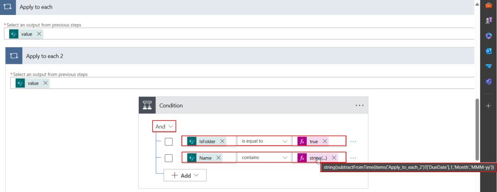 get folders in document library power automate