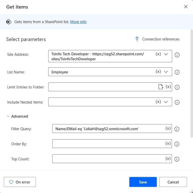 Get items Filter query Power Automate Desktop