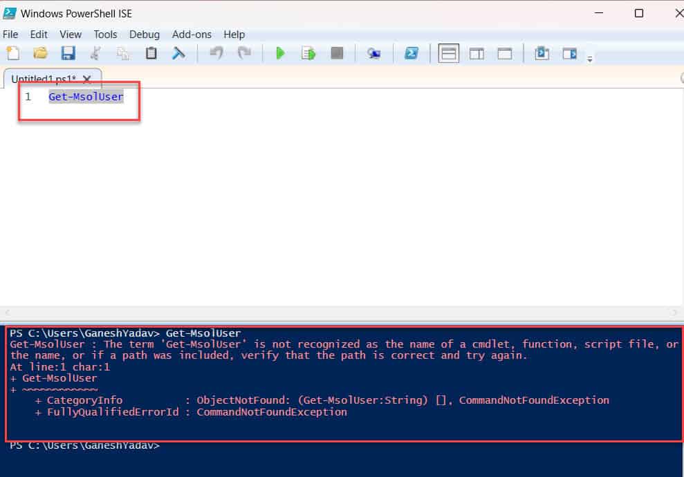 get-msoluser not recognized