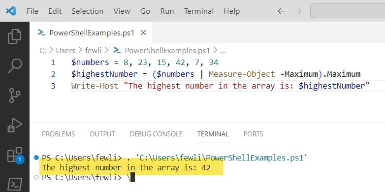 Get the Highest Number in an Array in PowerShell