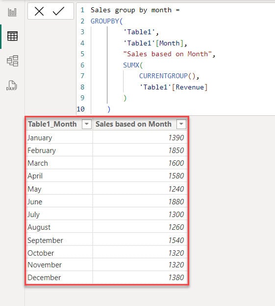 Group By Month Power BI 