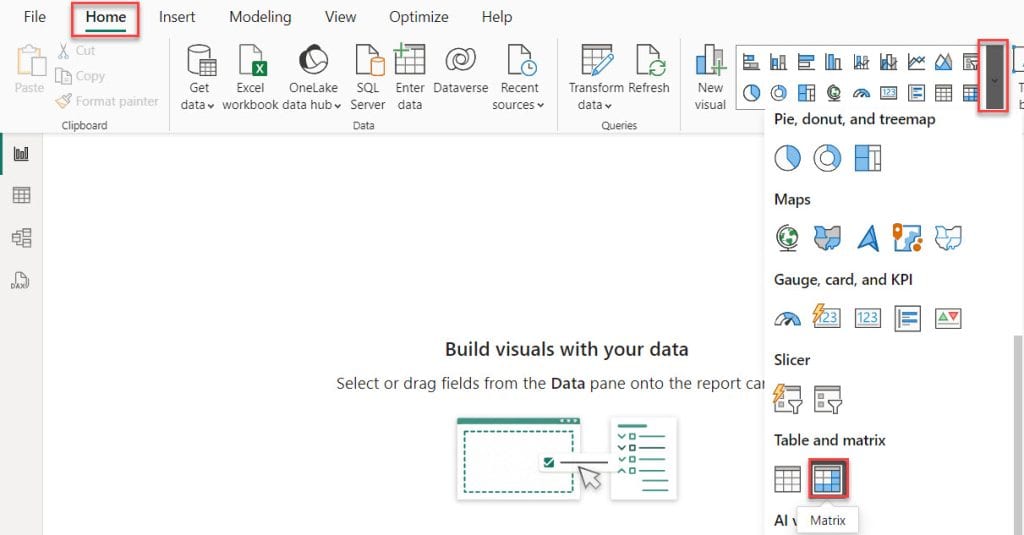 group columns in power bi matrix