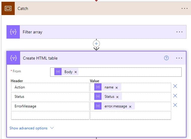 handle exception in Microsoft Flow