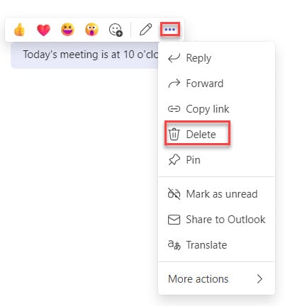 How do you delete chat on Microsoft teams