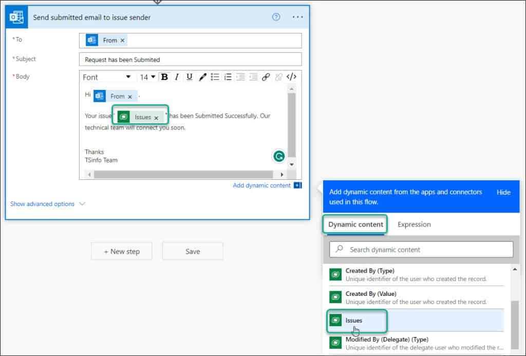 How to add a new row in Dataverse table using flow