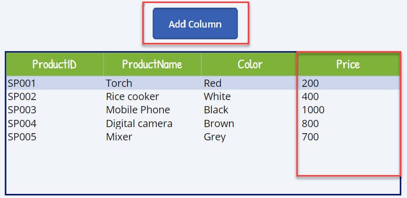 How to add column from another Power Apps collection