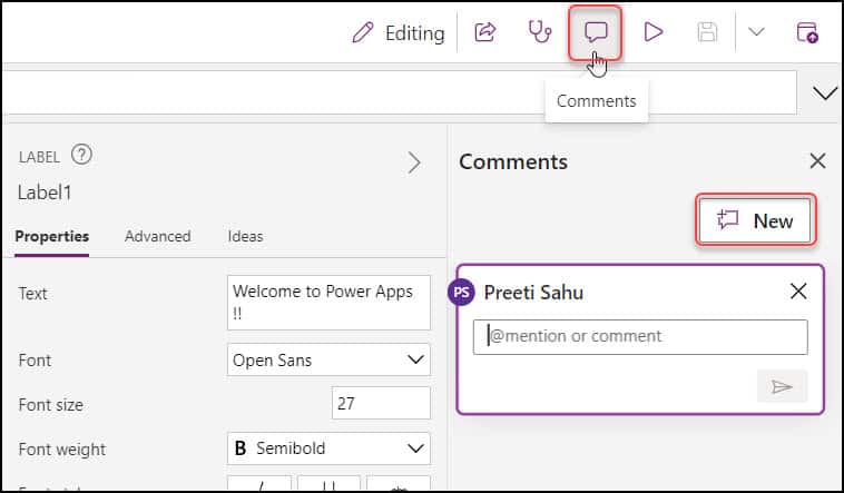 How to Add Comments in Power Apps