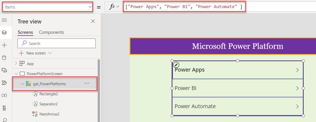 how to add hyperlink in powerapps gallery