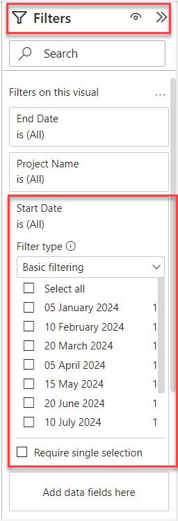 How to apply a filter between two date column in powerbi