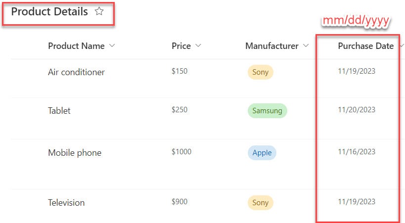 How to Change Date Format in Power Apps Data Table