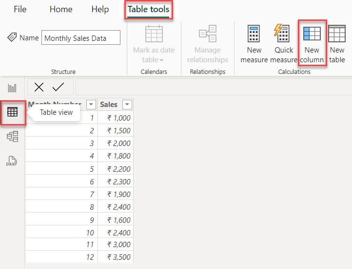 how to change month number to name in power bi