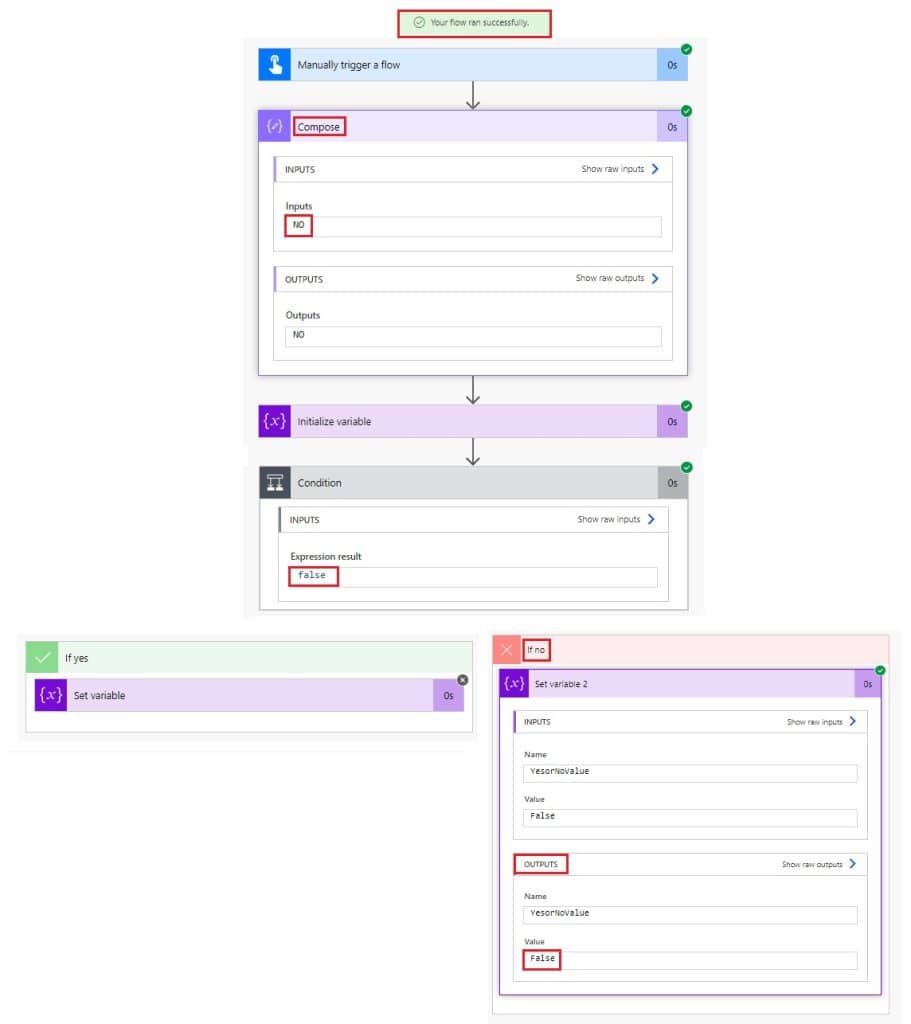 How to change yes no to true false in Power Automate flow