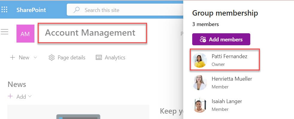 how to check sharepoint owner