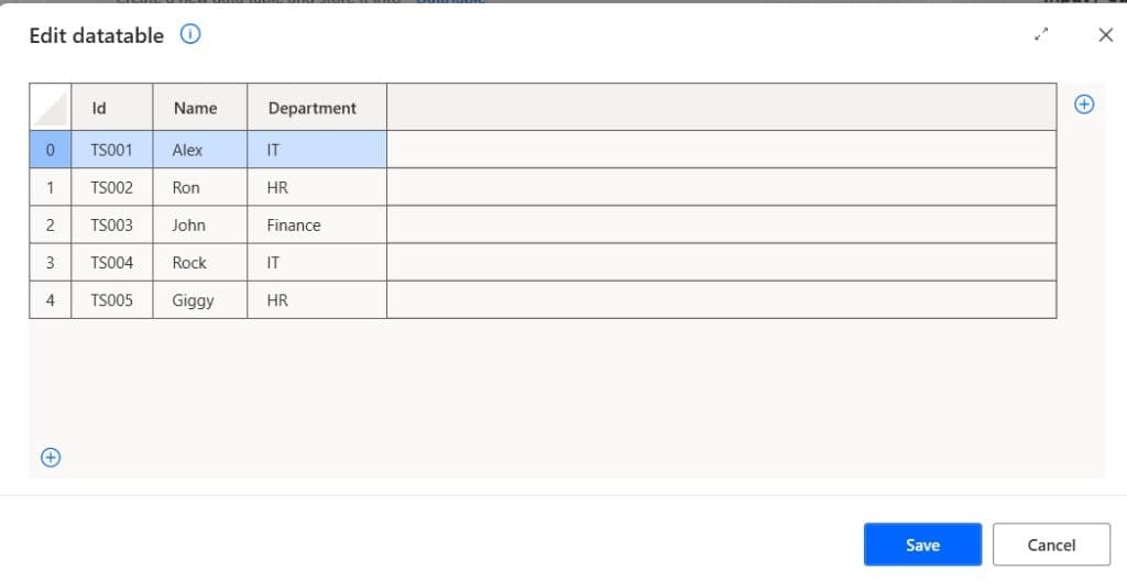 How to convert data table column to list using Power Automate Desktop