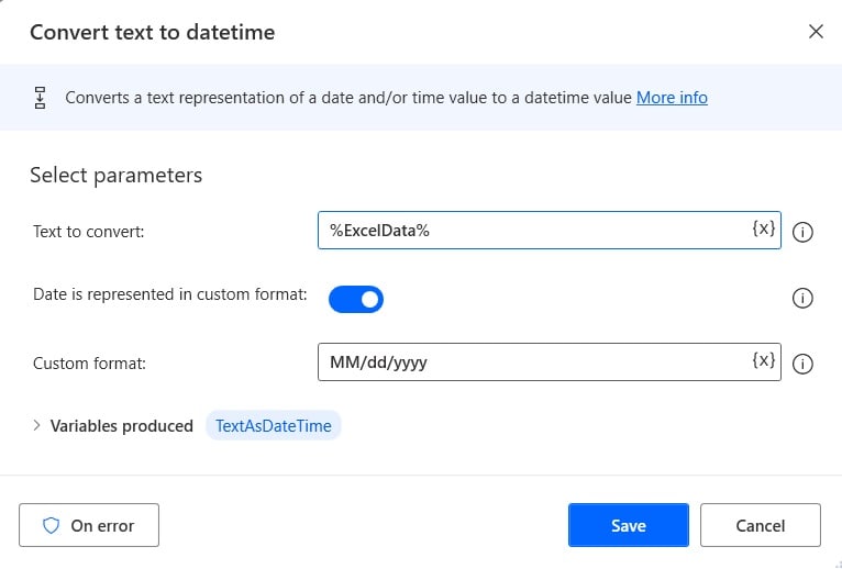 How to convert Excel date to date format using Power automate desktop