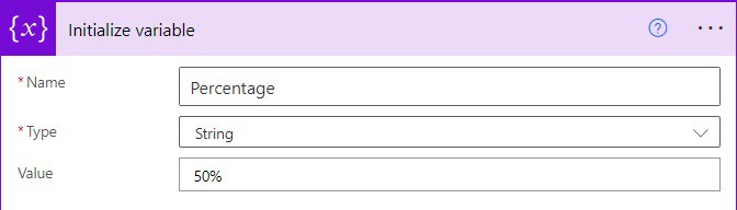 how to convert percentage to whole number in Power Automate