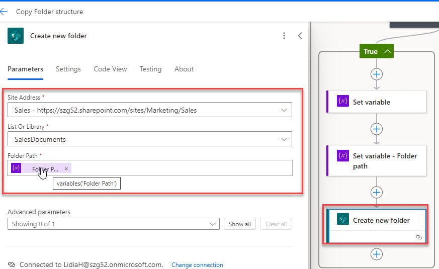 How to copy SharePoint folder structure in Power Automate