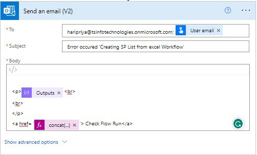 How to create a SharePoint list and columns of multiple data type from an excel using flow