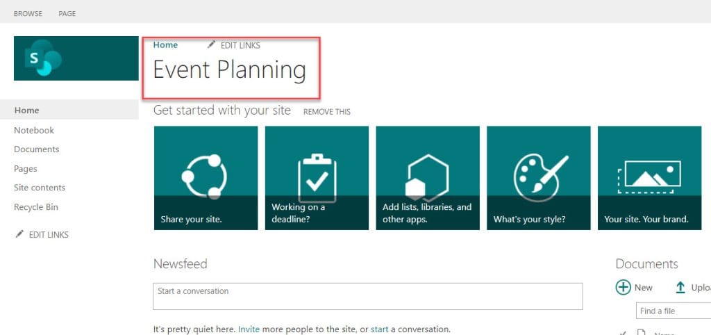 How to create a classic team site in SharePoint