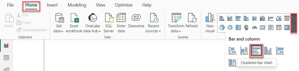 how to create clustered bar chart in power bi