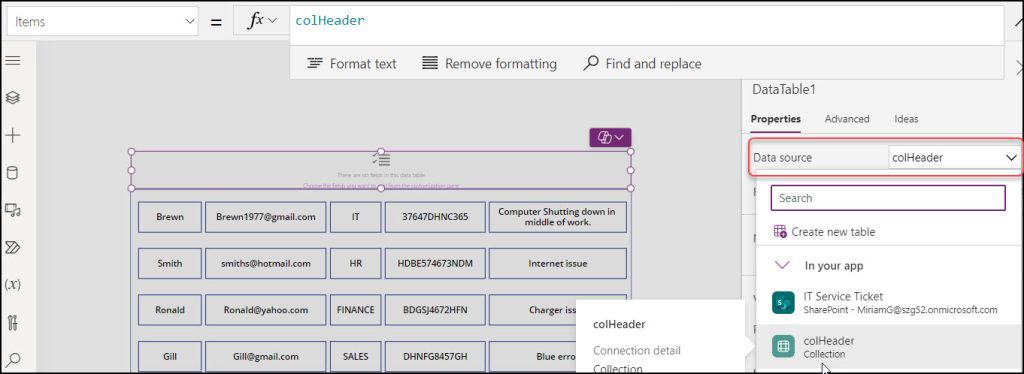 How to create grid view in Power Apps