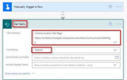 create vertical html table in power automate