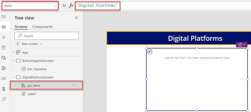 how to create powerapps hyperlink button