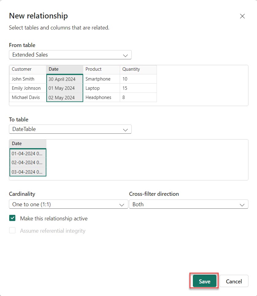 how to create relationship in power bi