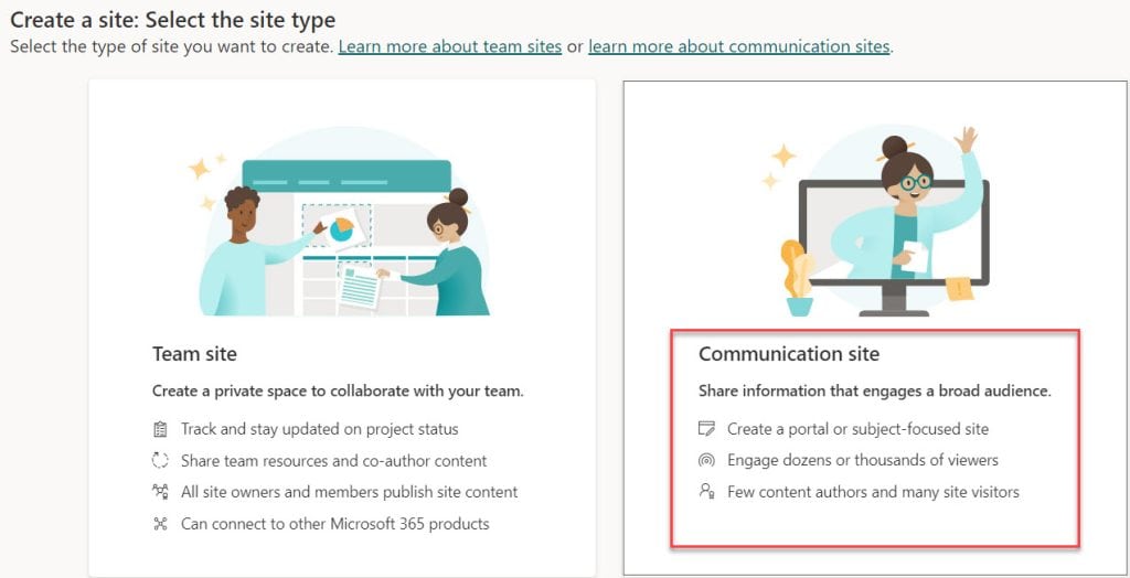 How to create SharePoint Communication site