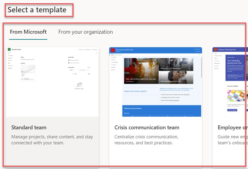 create group connected sharepoint site