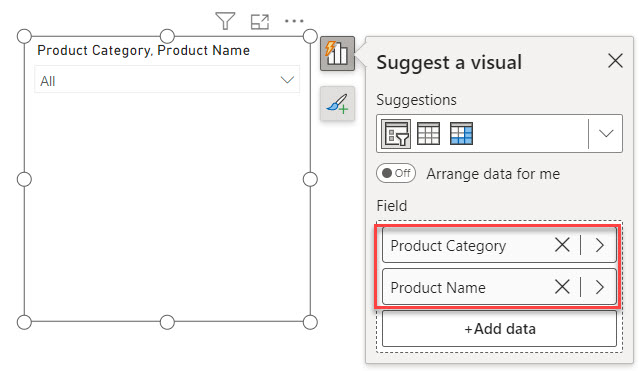 how to create slicer with multiple columns