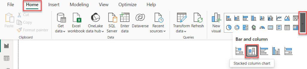 how to create stacked column chart in power bi