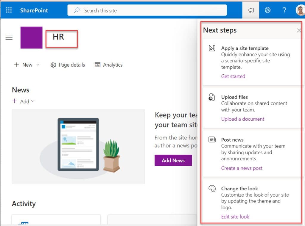 How to create subsite in SharePoint Online