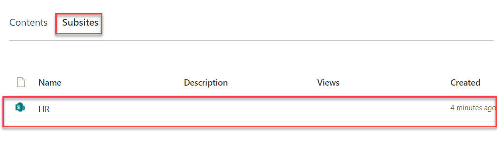 How to create the subsite in SharePoint Online