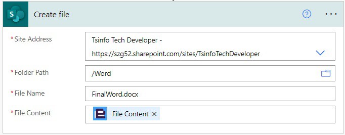 How to create word document from html using power automate