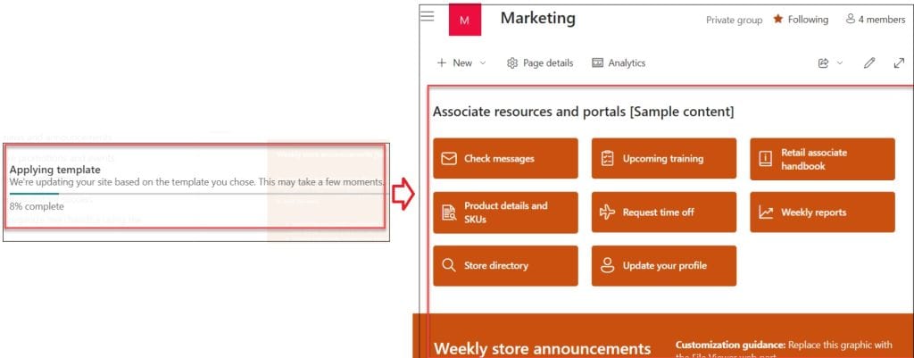 how to customize a site in SharePoint Online