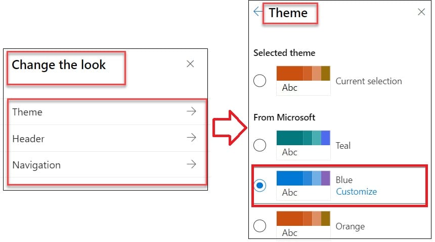 how to customize site in SharePoint Online