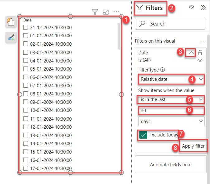 How to default last 30 days in date slicer