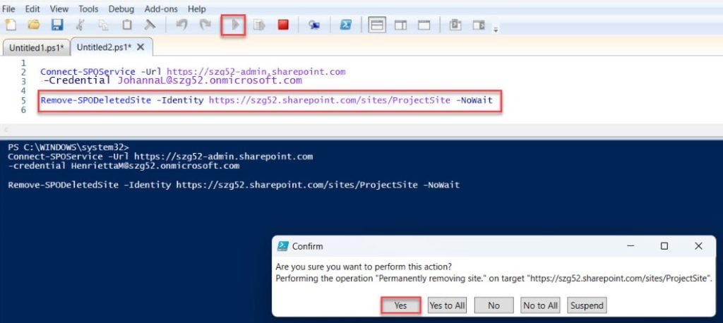 how to delete a site on sharepoint