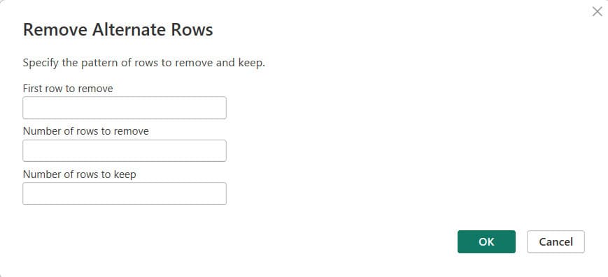 how to delete alternate row in Power BI