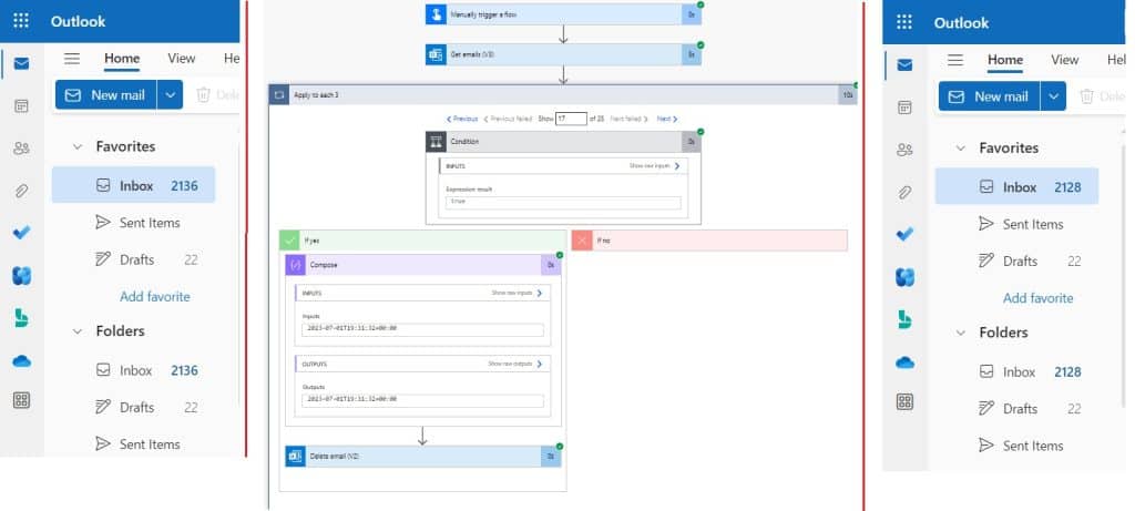 How to delete older emails using Power Automate