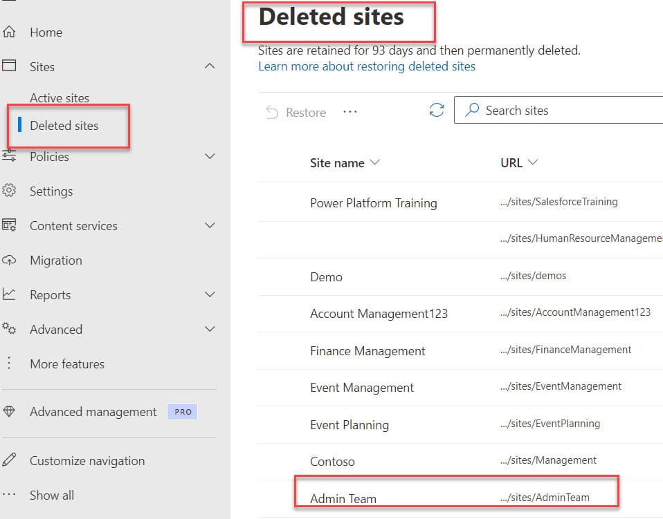 how to delete sharepoint site