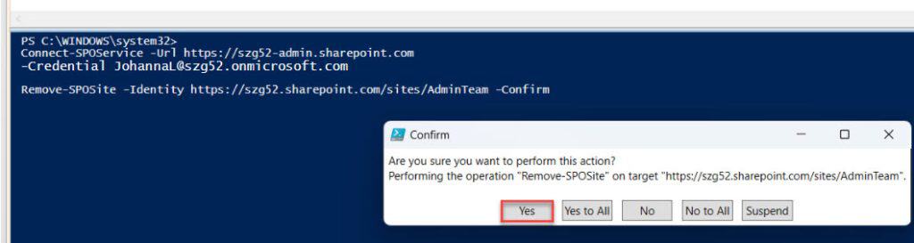 how to delete site in sharepoint